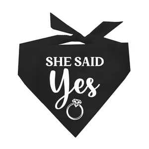 She Said Yes! Wedding Triangle Dog Bandana