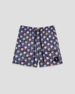 Candy Heart Diamond Air Mesh Shorts (Charcoal) - Youth