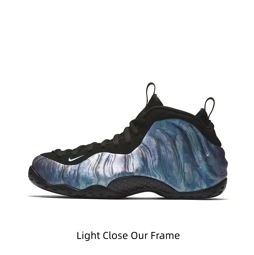 Iridescent gradient high-top basketball sneakers with curved streamline appearance. Breathable inner material keeps feet dry during long-time activities.