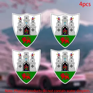 4pcs-Coat of Arms of Kilkenny, Ireland Sticker-car stickers for doors, windows, laptops, luggage, furniture and bumpers-durable adhesive vinyl material