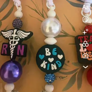 Beaded badge clips