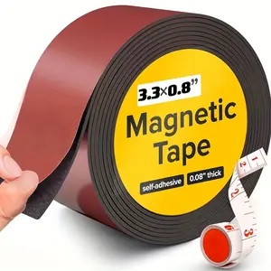 YITAP Strong Magnetic Tape Roll, 3.3 ft Self-Adhesive Tape, Ideal for DIY Crafts, Organizing Boards, and Refrigerators, Perfect for Creative Arts, Double Sided Tape