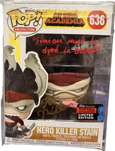 Funko My Hero Academia Hero Killer Stain 636 Autographed By Robert McColumm JSA Certified