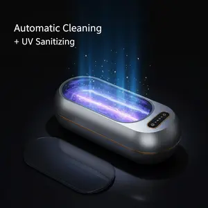 Ultrasonic Jewelry Cleaner,Portable USB Makeup Brush Cleaner，Automatic Makeup Brush Cleaning Tool, Fast & Efficient Deep Cleaning, Portable for Travel & Home Use, 48KHz Ultrasonic Cleaner Machine for Jewelry, Eyeglasses, Rings, Watch Strap, Dentures-Dual