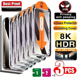 Mobile phone tempered film, screen protector, mobile phone privacy protector, scratch-resistant, waterproof, and anti-fingerprint, suitable for iPhone series phones