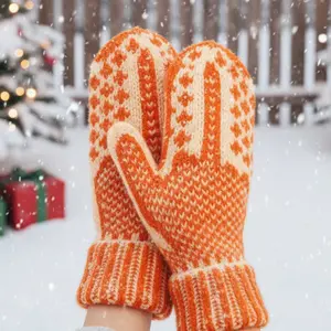 Knitted The Naughty List Mittens Hidden Middle Finger Winter Thermal Mittens for Ski Cycling Running Outdoor Activities