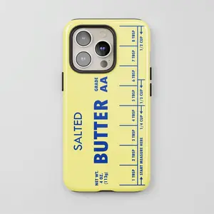 Butter Phone Case, Salted Butter Tough Phone Cover for iPhone 16 15 14 13 12 Pro Pro Max Mini Plus