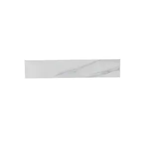 22*4 Inch Carrara White Veined Sintered Stone Backsplash, Polished Stain-Resistant Bathroom Vanity Side Splash, 4 Inch Height Splash Guard