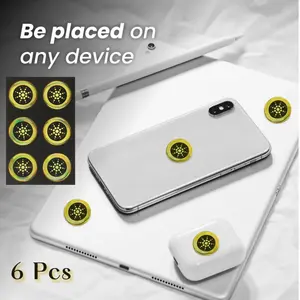 Quantum Shield EMF Reducing Anti Radiation Stickers 6pcs Gold Silver Finish for Phones Laptops Airpods  Cellphone Smartphone Electronic Less EMF Radiations Decorative Stickers