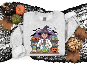 Funny Halloween Pharmacist Shirt, Boo-icillin Chemist Costume Tee, Spooky Science Lab Gift, Witch Doctor Halloween Top, Rx Party Outfit T-SHIRT- SWEATSHIRT-HOODIE