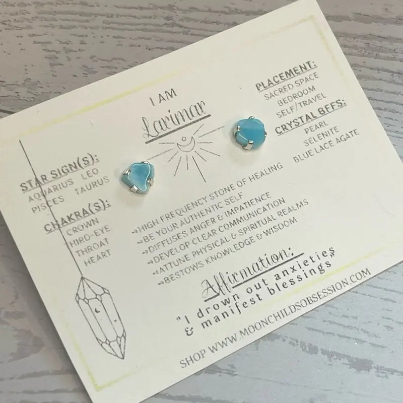 Elegant Larimar Sterling Silver Earrings, Calming Semiprecious Stone Jewelry, High Frequency Clarity Accessory for Women