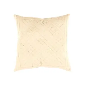 Canvello Indian White Cotton Pillow - 16" X 16"