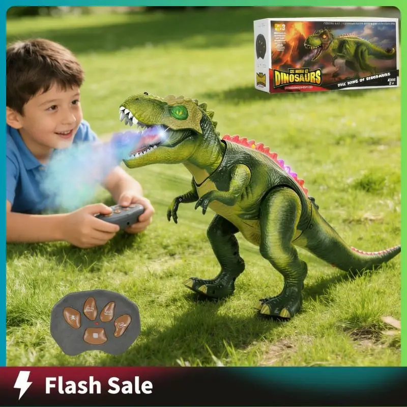 Remote Control T-Rex Dinosaur Toy for Kids RC Dino with Lights, Mist ...