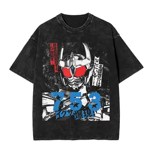 valentine shirts  Graphic Printed Kamen Rider Black RX  Washed Shirt Outfit Harajuku T-Shirt  Men Women Tees6