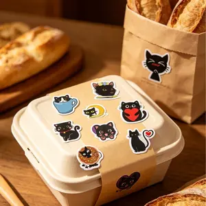 50PCS Funny Black Cat Stickers Random Sets Kitten Meme Vinyl Waterproof Decals for Kindle Laptop Hydro Flask Phone Case Art Gifts for Cat Lovers High Quality Assorted Animal Sticker Pack