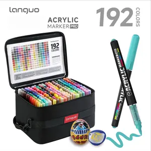 Acrylic Paint Marker Set with Storage Bag, Soft Brush Tips, Self-Control Ink, Excellent Coverage, Rich Colors, Large Capacity, DIY Crafts, Acrylic Art Kit