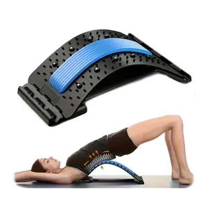 Back Stretcher with Adjustable Lumbar Support, 4-Level Back Massager for Spinal Curvature Relief, Ergonomic Design for Home Use