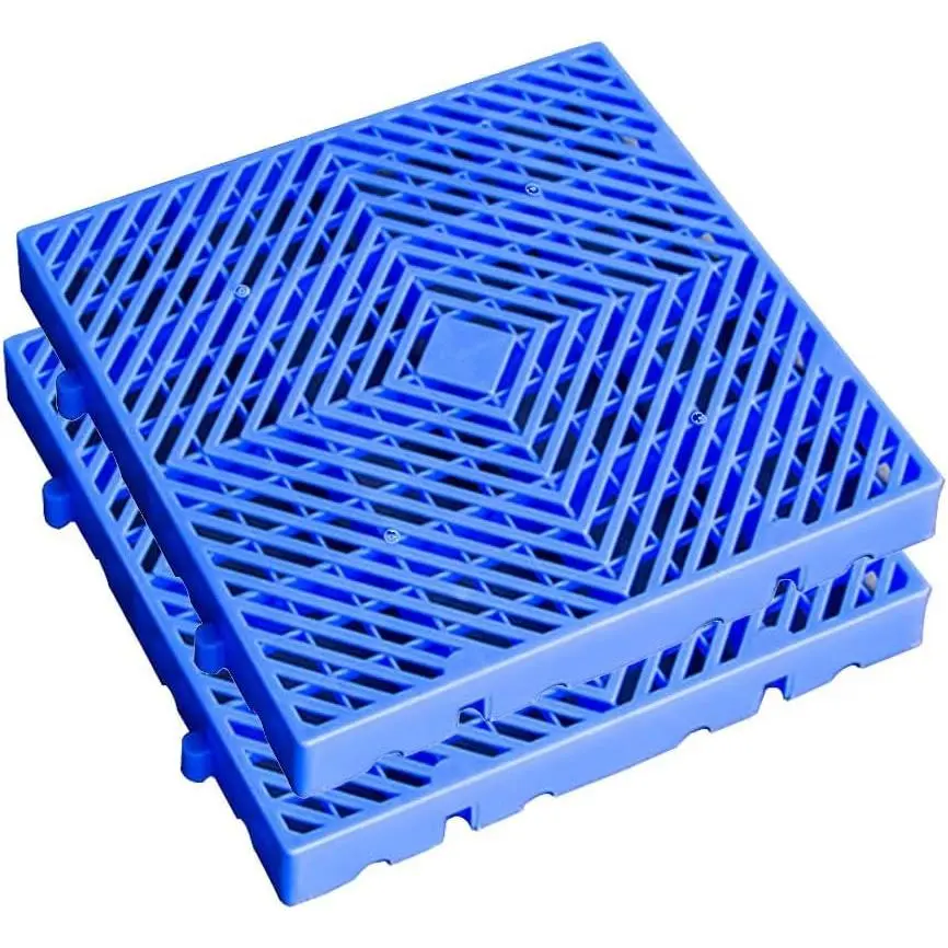 Plastic Pallet,  Storage Grid Pad, Lightweight Nestable Floor Pallets, 2 count HDPE Breathable Grids Article Racks for Garage Supermarket Basement,(15.7x15.7x2in)