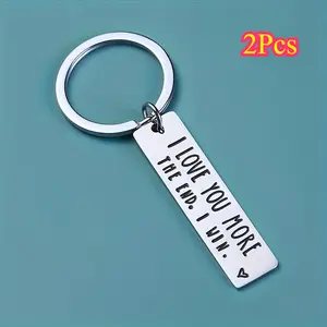 2Pcs stainless steel keychains, family gifts, gifts for couples, gratitude gifts for friends, family, boyfriends, and husbands, Valentine's Day gifts