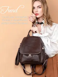 Women's 2026 New Fashion Backpack, Large Capacity Anti-Theft Travel Bag, Soft Leather Bookbag for Women, Versatile Shoulder Bag