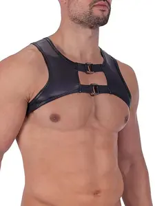 Men's Tank Top Style Vest, Bold Fitness Harness, Performance Wear for Shows, Men's Fashionable Backless Jumpsuit