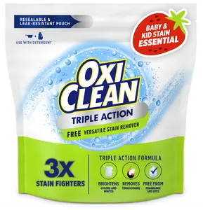 OxiClean Triple Action Free Versatile Stain Remover Powder, To Use with Detergent, 4 lbs