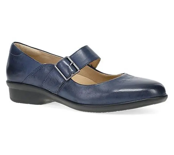 Dansko Collette Navy Burnished Nubuck Leather Mary Jane Dansko Collette Navy Burnished Nubuck Leather Mary Jane