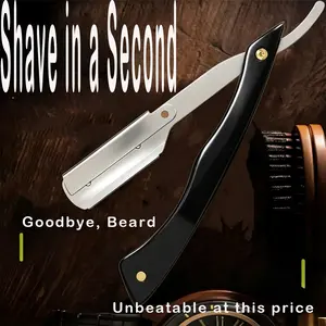 Straight Razors for Men, Straight Edge Razor, Single Edge Replacement Blades, Stainless Steel and Acrylic, Barber Razor for Men's Shaving, Barber Shaving Knife