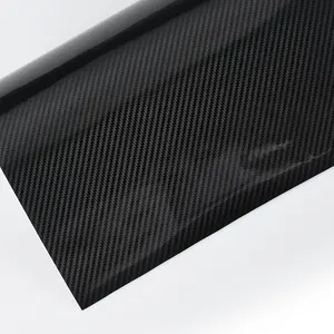 5D High Gloss Black Carbon Fiber Vinyl Roll 1ft x 5ft Bubble Free Air Release Automotive  Wrap Film