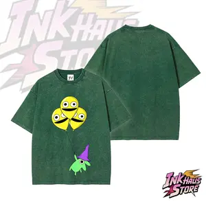 Glep gets a balloon in *Smiling Friends*-  --Short Sleeve Cotton Unisex Retro wash Tee