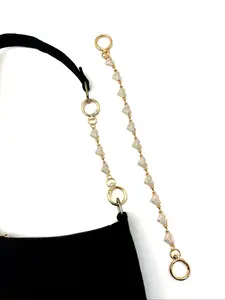 Elegant Heart Chain Bag Strap, Adjustable Rhinestone Design, Perfect for Shoulder & Crossbody Bags, Stylish Accessory