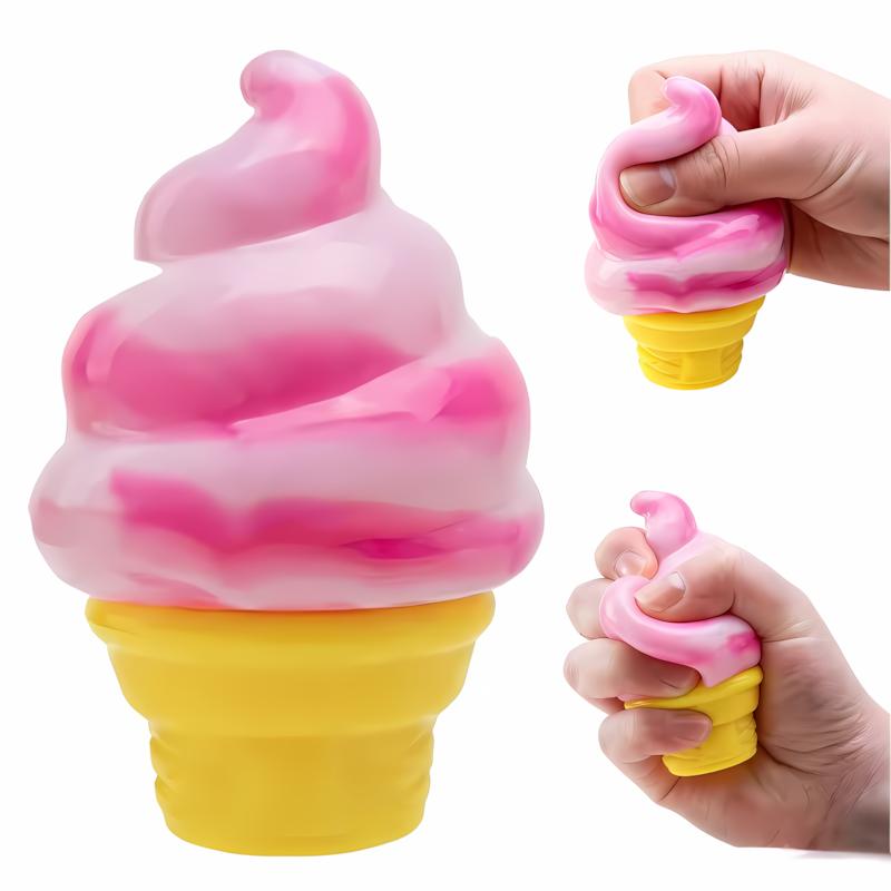 Ice Cream Squeeze Squishy Toy, Soft Slow Rising Sensory Fidget, Cute Easter Basket Stuffers & Party Favors for Kids