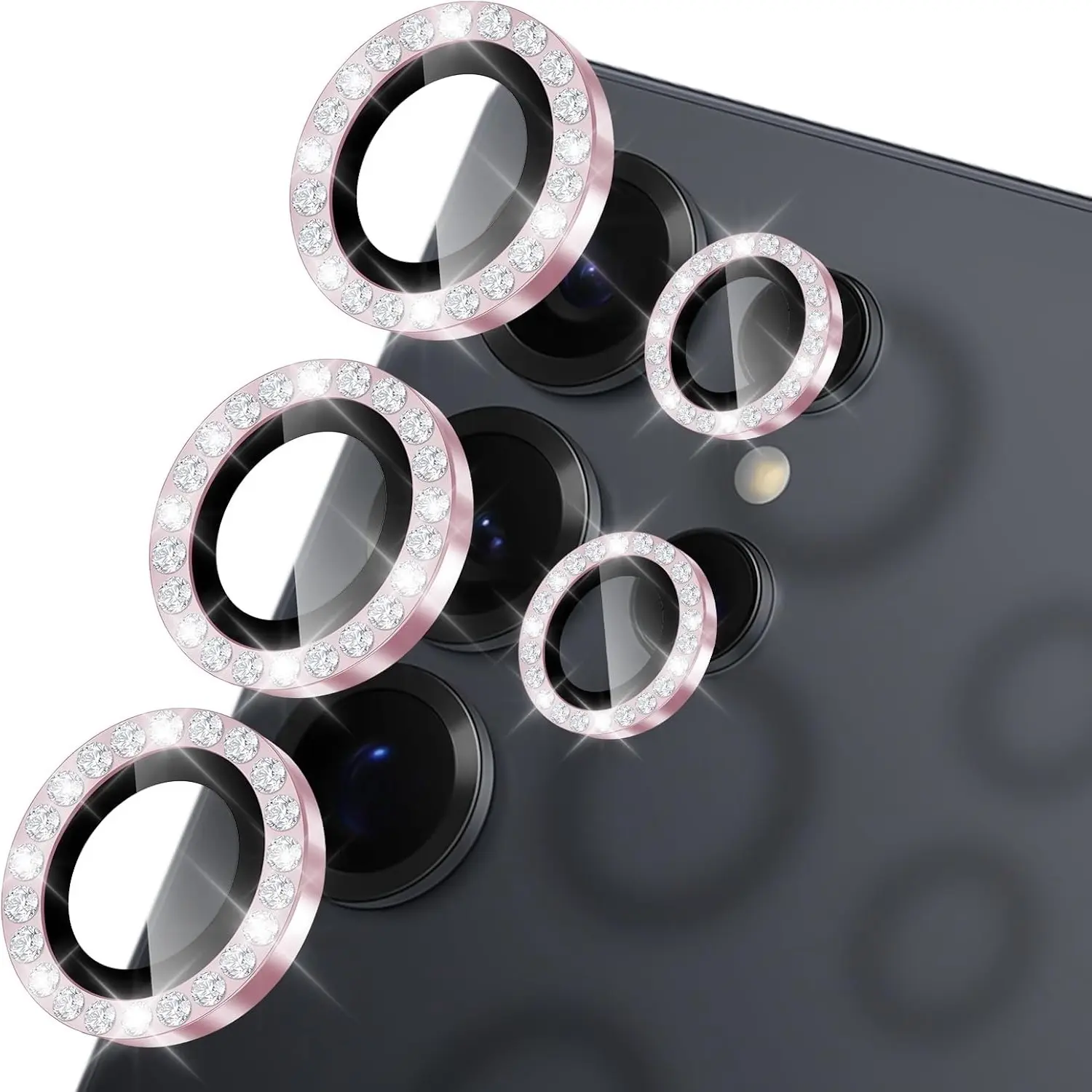 For Samsung S26 S25 Plus S26 Ultra 5G Bling Gitter Camera Lens Protector Metal Ring Protector