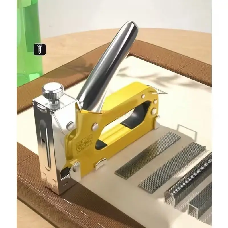 Upholstery Staple Gun Heavy Duty, YEAHOME 4-in-1 Stapler Gun with 4000 Staples, Manual Brad Nailer Power Adjustment Stapler Gun for Wood, Crafts, Carpentry, Decoration DIY