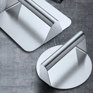 Stainless Steel Burger Press for Perfectly Shaped Burgers, Round and Square Designs for Bacon, Steak, and Sandwiches, Kitchen Cooking Accessories