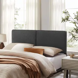 Modway Lindee Boucle Fabric King Headboard in Slate