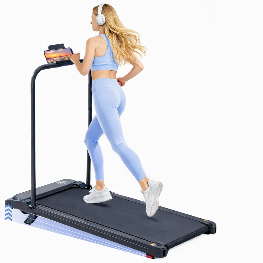 [2026 Upgraded]Walking Pad Treadmill for Home - Folding Treadmills with Handle Bar Portable Compact Fold up Indoor Foldable Handles Electric Walk Pads Small SpacesMini  Under Bed Office,Speed 0.6-7.6MPH、350lbs Max Weight Capacity