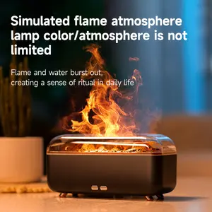 Halloween Ambience Gift Simulated Lava Flame Aromatherapy Desktop Humidifier with Colorful Ambient Light Diffuser for Home Air Enhancer New Home Essential Item