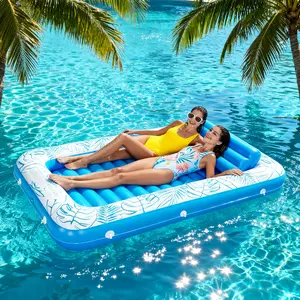 Inflatable Tanning Pool Lounge Float With Cup Holder 70“X46” Extra Large Pool Floats Adult with Pillow 4 in 1 Suntan Tub Raft Floatie Sunbathing Bed Lounge for Water Blow Up Kids Ball Pit Party Gifts inflatable Sofa Pool Gift Toy