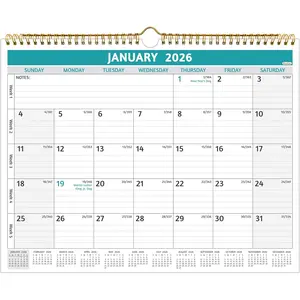 2026 Wall Calendar - 2026 Calendar, Jan 2026 - Dec 2026, 14.57 x 11.42 In, 12 Monthly Calendar 2026 with Thick Paper, Large Ruled Blocks & Notes, Week's Number, Holidays, Yearly Overview