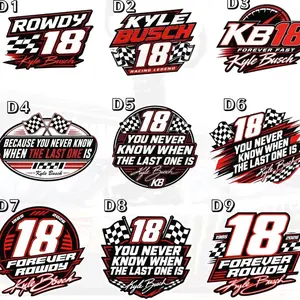 Vintage Kyle Busch 18 Memorial Vinyl Sticker , Retro Stock Motorsports Fan Gift, NASCAR Inspired Sticker
