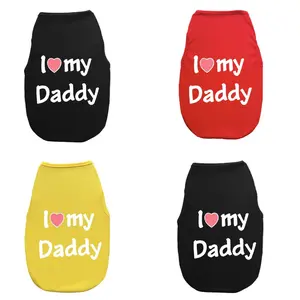 I Love My Daddy Print Pet Vest, Casual Soft Comfortable Pet Clothes for Small Medium Dogs & Cats, Pet Supplies for Indoor Outdoor Wear