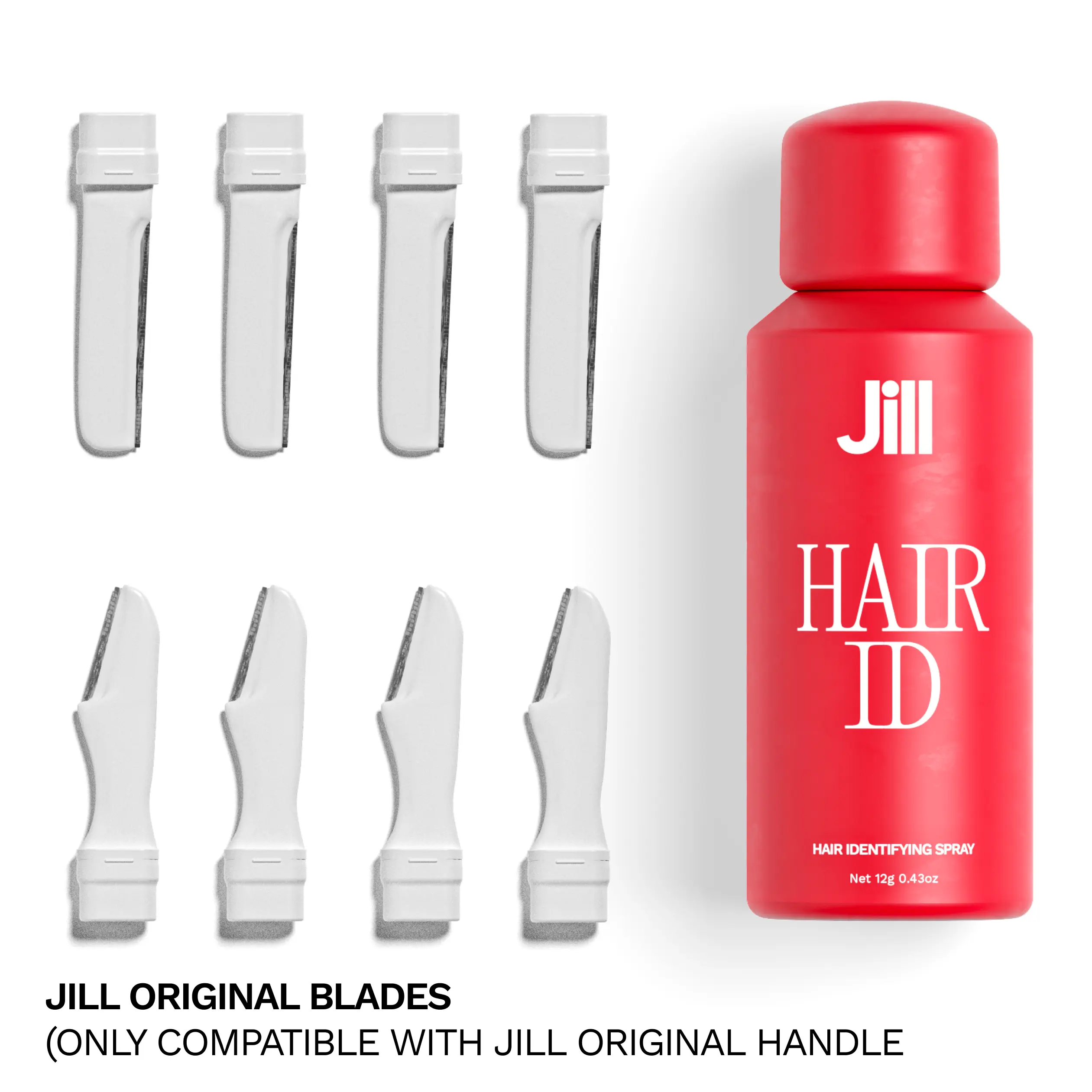 Jill Refill Kit - 8 Blade Count & Hair Identifier Spray - Reveal Peach Fuzz for Smooth, Radiant Skin