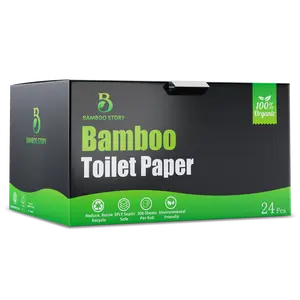 Bamboo Story Bamboo Toilet Paper, FSC Certified 100% Bamboo, Free from chemicals,PFAS and chlorine, Unbleached, No BPA and Phthalates, 300 sheets per roll, 24 rolls per pack