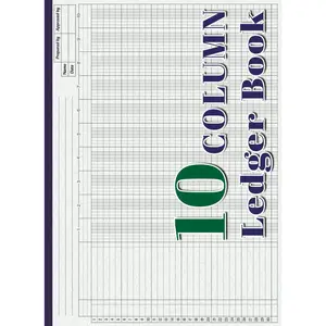 10 Column Ledger Book: Horizontal Accounting Ledger Book for Bookkeeping | 10 Column Columnar Pad for Small Business