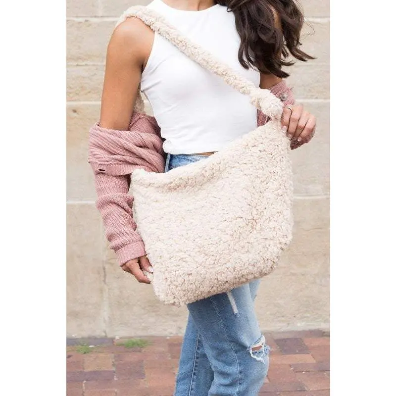 Peace & Love Sherpa Messenger Bag