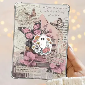 Adorable Floral Ghost Vintage Magnetic Kindle Grip Book Lover Cute Kindle Accessories Phone Holder PopSocket Phone Grip Magnetic Pop Socket Phone Grip