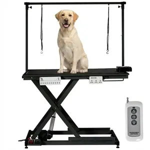 Electric Dog Grooming Table for Large Dogs – 50" Height Adjustable Pet Grooming Station with Non-Slip Surface & Overhead Arm