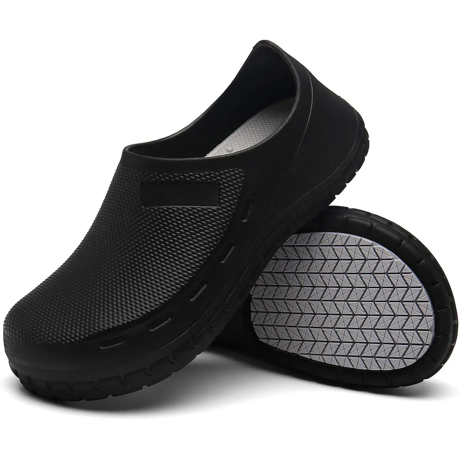 Men Non Slip Chef Shoes, Waterproof Oil Resistant Kitchen Work Clogs, Food Service Shoes for Restaurant