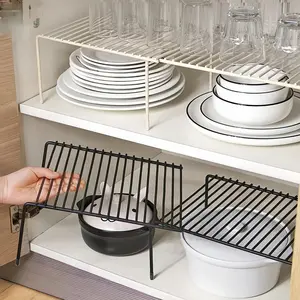 1pc Ultimate Expandable Metal Shelf Organizer - Space-Efficient, Super-Sturdy, Retractable Storage for Kitchen, Pantry, & Cabinet - Non-Slip, Rustproof Spice Rack Perfect for Home & Restaurant Use, Refrigerator Storage